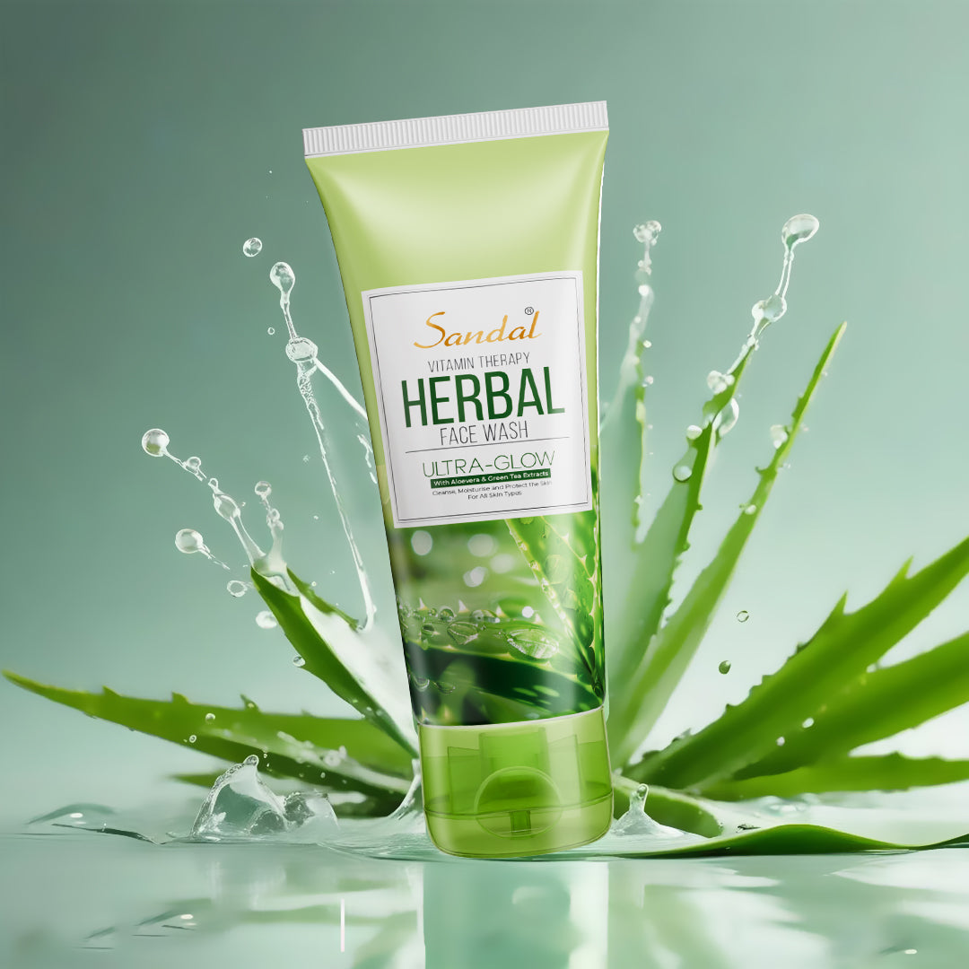 Sandal Vitamin Therapy Herbal Face Wash with Aloe Vera & Green Tea