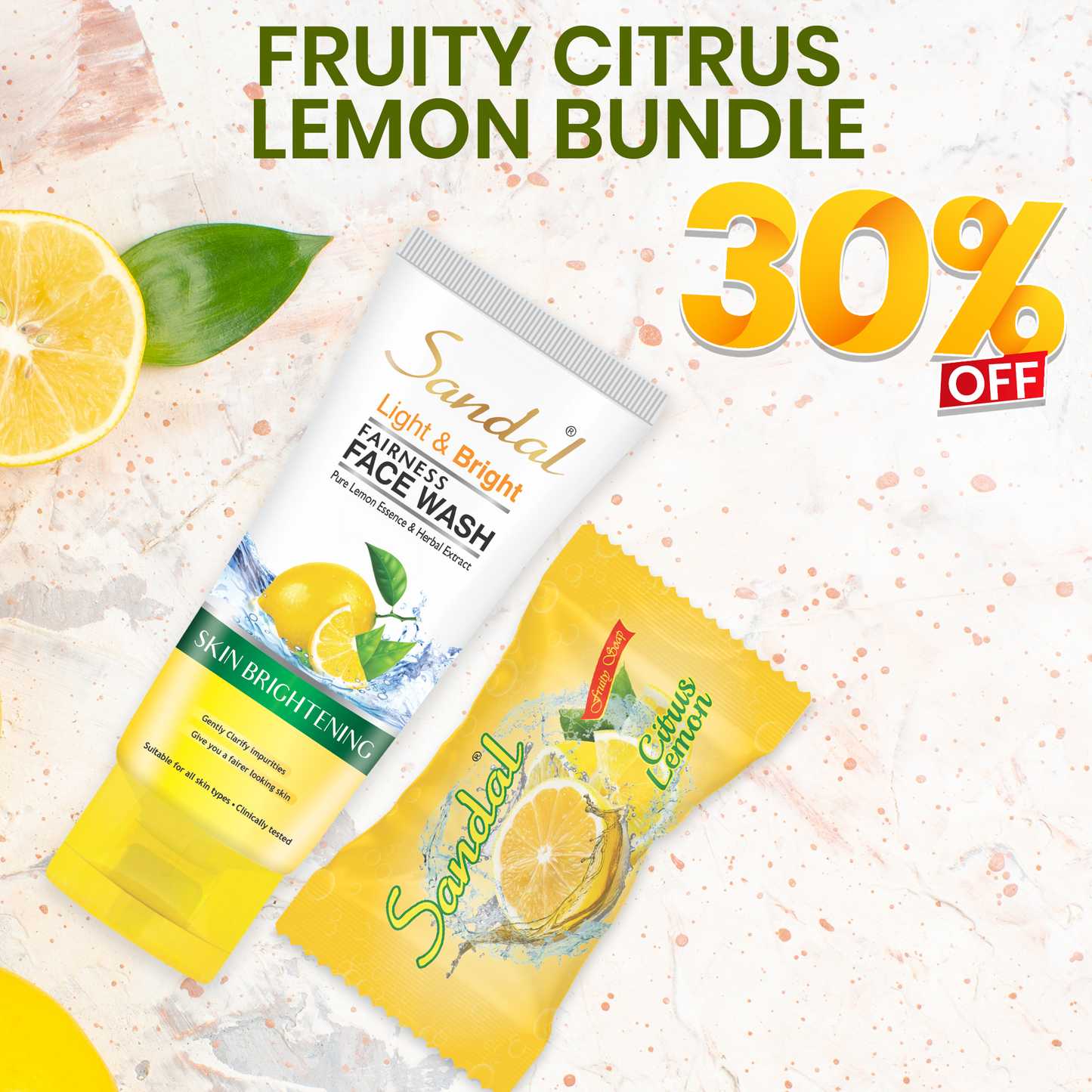 Fruity Citrus Lemon Soap & Facewash bundle