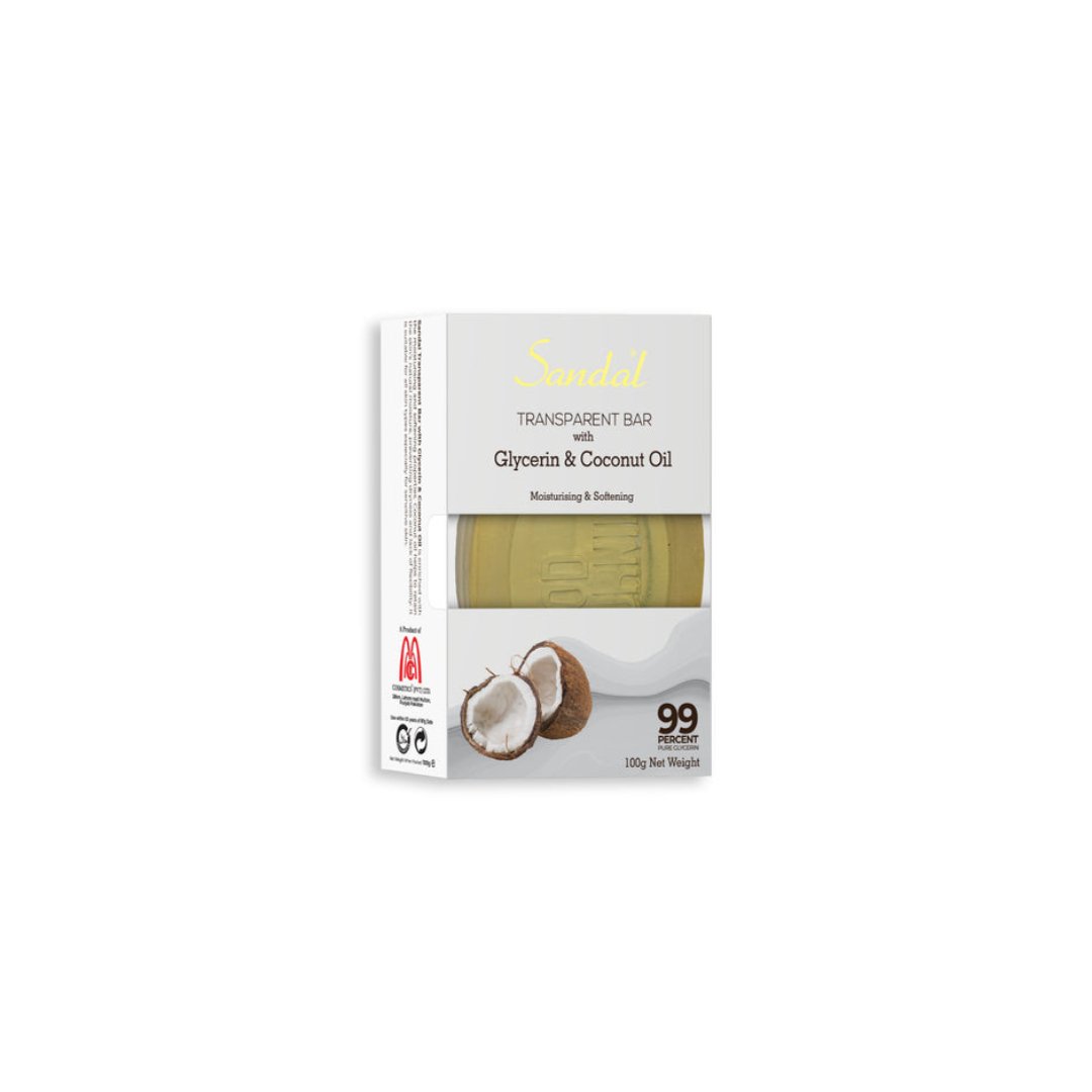 Sandal Glycerin & Coconut Oil Transparent Beauty Bar - 100g - sandalonline